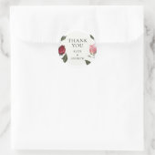 Moderne Rose Vielen Dank Runder Aufkleber (Tasche)
