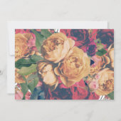 Moderne Rose Vintage White Wedding Einladung (Rückseite)