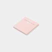 Moderne Rosé Weiß Schrift Monogramm Post-it Klebezettel (angewinkelt)