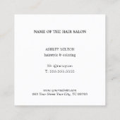 Moderne Rose Weißer Rundholz Quadratische Visitenkarte (Rückseite)