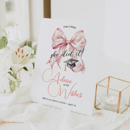 Moderne Rosegold Bow Abschluss Beratung & Wünsche Sockelschild