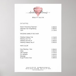 Moderne Rosegold Diamond Preisliste Poster