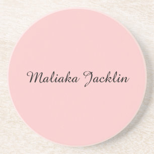 Moderne Roségold-Elegante Personalisierte Namens-U Getränkeuntersetzer