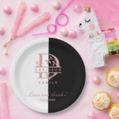 Moderne Roségold geteilte individuelle Initialen A Pappteller (Party)