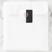 Moderne Roségold geteilte individuelle Initialen A Quadratischer Aufkleber (Tasche)