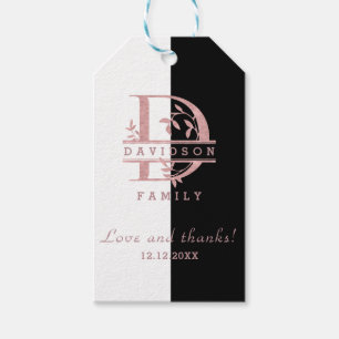 Moderne Roségold geteilte individuelle Monogramme  Geschenkanhänger