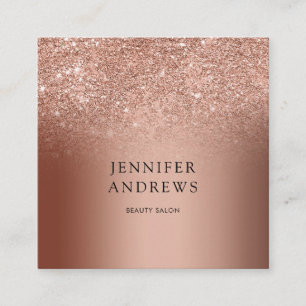 Moderne Rosegold Glitzer Salon Business Card Quadratische Visitenkarte