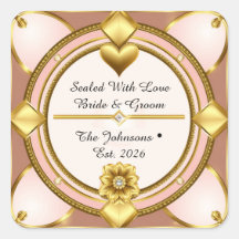 ✨ Moderne Roségold-Herz-Hochzeit 🖤