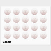 Moderne Roségold-Hochzeitsmonogramm Runder Aufkleber (Blatt)