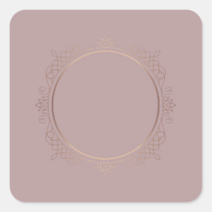 Moderne Roségold-Leer-Vorlage Fügen Sie Ihren Text Quadratischer Aufkleber