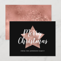 Moderne Roségold Stern Frohe Weihnachten 