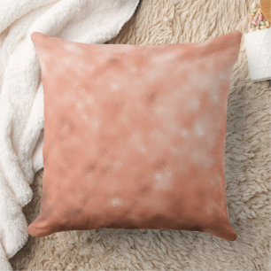 Moderne Roségoldene Abstrakte Metallische Textur Kissen