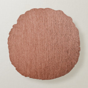 Moderne Roségoldene Abstrakte Metallische Textur Rundes Kissen