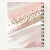 Moderne roségoldene Glitter Schrift Name Notizblock (Rückseite)