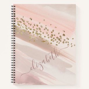 Moderne roségoldene Glitter Schrift Name Notizblock