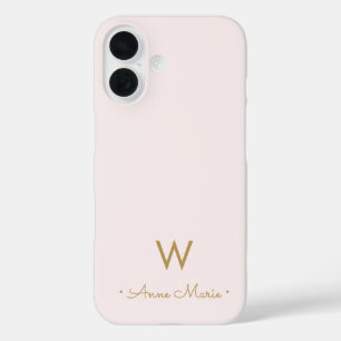 Moderne roségoldene Schriftmonogramm iPhone 16 Hülle