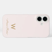 Moderne roségoldene Schriftmonogramm Case-Mate iPhone Hülle (Rückseite (Horizontal))
