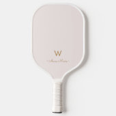 Moderne roségoldene Schriftmonogramm Pickleball Schläger (Rückseite)