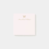 Moderne roségoldene Schriftmonogramm Post-it Klebezettel (Vorderseite)
