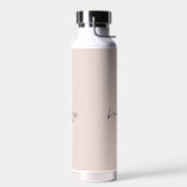 Moderne roségraye Schriftzug-Monogramm-Name Trinkflasche (Links)