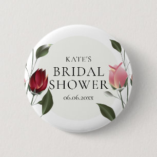 Moderne Rosen Brautparty Button