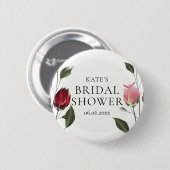 Moderne Rosen Brautparty Button (Vorne & Hinten)