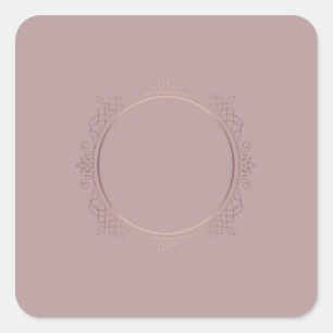 Moderne Rosen-Gold-Leer-Vorlage Text hinzufügen Tr Quadratischer Aufkleber