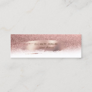 Moderne Rosen-Gold-Pinselstrich, Glitter Mini Visitenkarte