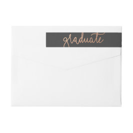 Moderne Rosen-Goldabsolvent-Typografie-Holzkohle