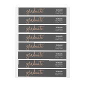 Moderne Rosen-Goldabsolvent-Typografie-Holzkohle (Bogen)