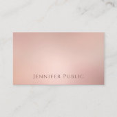 Moderne Rosen-Goldelegante Schablone Visitenkarte (Vorderseite)