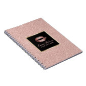 Moderne Rosen-GoldGlitzer-Lippen elegant Notizblock (Rechte Seite)