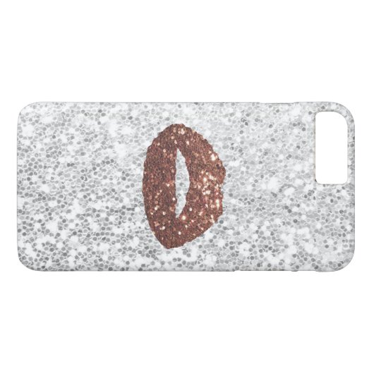 Moderne Rosen-Goldlippenchic-SilberSequins Case-Mate iPhone Hülle (Rückseite (Horizontal))