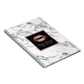 Moderne Rosen-Goldlippeneleganter weißer Marmor Notizblock (Rechte Seite)