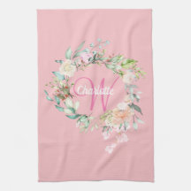 Moderne Rosen Pink Initiale Script Monogramm