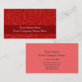 Moderne Rosen-Wirbels-Damast-Schablone Visitenkarte (Vorne/Hinten)