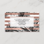 Moderne Rosengoldpalmen Chicmake-uptypographie Visitenkarte (Rückseite)