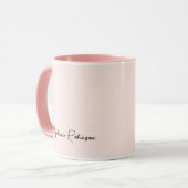 Moderne Rosenrote Monogramm-Namensunterschrift-Sch Tasse (Vorderseite Links)