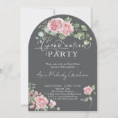 Moderne Rosenschrift Foto Abschluss Einladung (Vorderseite)