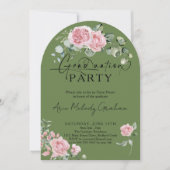 Moderne Rosenschrift Foto Abschluss Einladung (Vorderseite)