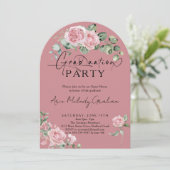 Moderne Rosenschrift Foto Abschluss Einladung (Stehend Vorderseite)