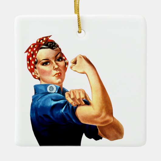 Moderne Rosie The Riveter Keramikornament (Vorderseite)