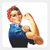 Moderne Rosie The Riveter Quadratischer Aufkleber (Vorderseite)