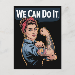Moderne Rosie the Riveter Tätowierte Mutter - Wir Postkarte