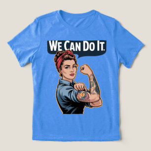 Moderne Rosie the Riveter Tätowierte Mutter - Wir Tri-Blend Shirt