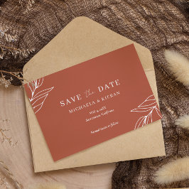 Moderne Rost-Tropen-Foto-Hochzeit Save The Date