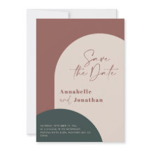 Moderne Rostgrün Save the Date