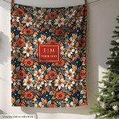 Moderne rostige Blume mit individuelle Name Fleecedecke