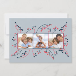 Moderne Rot-Blau-Beeren Foto Weihnachten