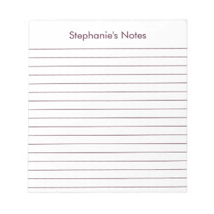 Moderne Rot-Braun-Linde Personalisiert Notizblock